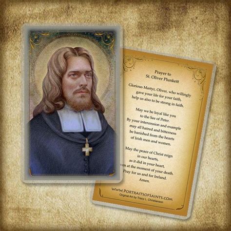st oliver plunkett holy card saint  interceads  peace