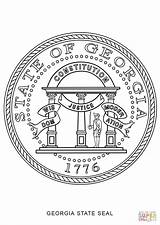 Georgia Seal Coloring State Pages Printable Drawing Public Categories sketch template