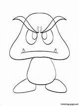 Goomba Mario Coloring Pages Getcolorings Printable Getdrawings Library Clipart Popular Color Line sketch template