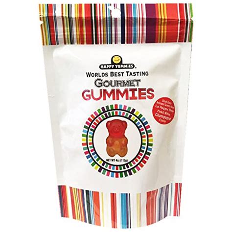 happy yummies worlds best tasting gummies pink and white