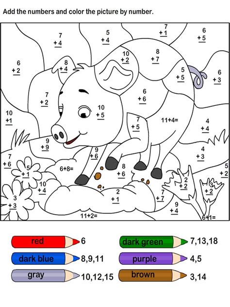 color  addition printable worksheet preschool number worksheets fun