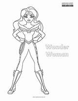 Wonder Woman Coloring Super sketch template