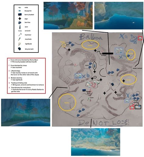 raft balboa island walkthrough guide kaart notities blauwdrukken
