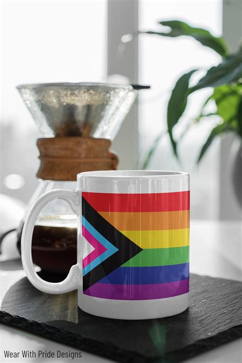Gay Flag Mug Progress Flag Coffee Mug The New Lgbtq Pride Etsy