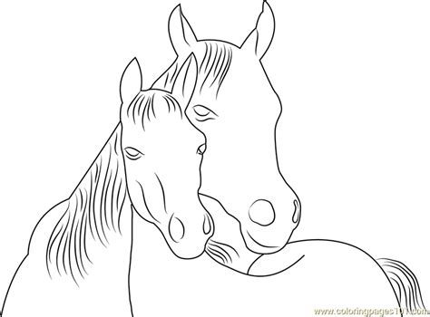 horse  love coloring page  kids  horse printable coloring