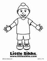 Coloring Little Sikhs Boy Sikh Kids Pages Boys Punjabi Vaisakhi Drawing Action Figure Fun sketch template