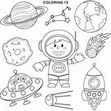 Astronaut Comet Ufo Espacial Saturn Sputnik Rocket Sterren Raum Constellation Planetas Coloriage Aarde Mond Weltraum Satz Erde Sterne Elemente Komet sketch template