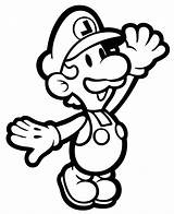 Mario Brothers Drawings Luigi Coloring Paper Clipartmag sketch template