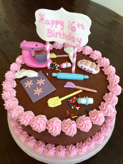 baking themed birthday cake cakecentralcom