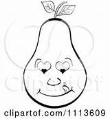 Royalty Pear Licking Outlined Lips Its Coloring Clip sketch template
