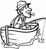 Fishing Man Boat Fisherman Clipart Cartoon Coloring Vinyl Decals Jobs Line Small Sticker Clip Old Printable Boats Drawing Pages Shipping sketch template