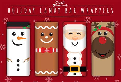 printable candy bar wrappers templates christmas