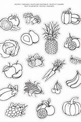 Frutas Verduras Hojas Gomets Apli Tematicos sketch template