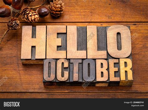 Hello October Word Image And Photo Free Trial Bigstock