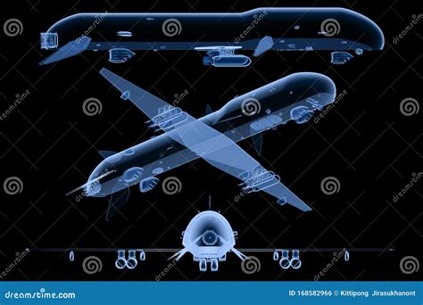 military drone  ray stock illustration illustration  rendering