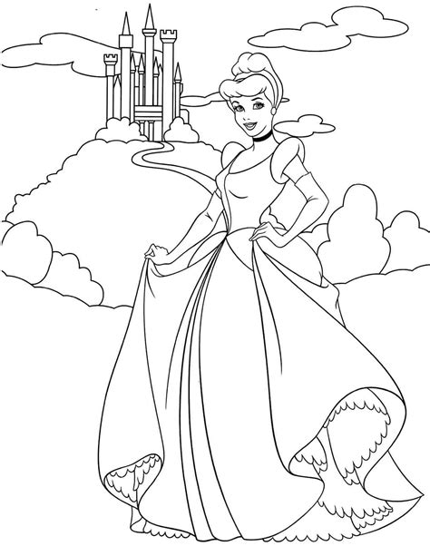 kids coloring pages cinderella coloring home