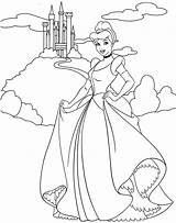 Coloring Disney Princess Pages Cinderella Cartoon Printable Pdf sketch template