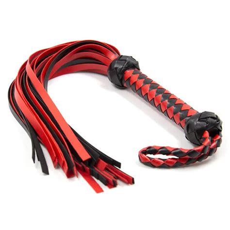 buy red black leather weave whip bdsm sex tools