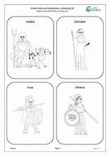 Goddesses Gods Colouring Urbrainy sketch template