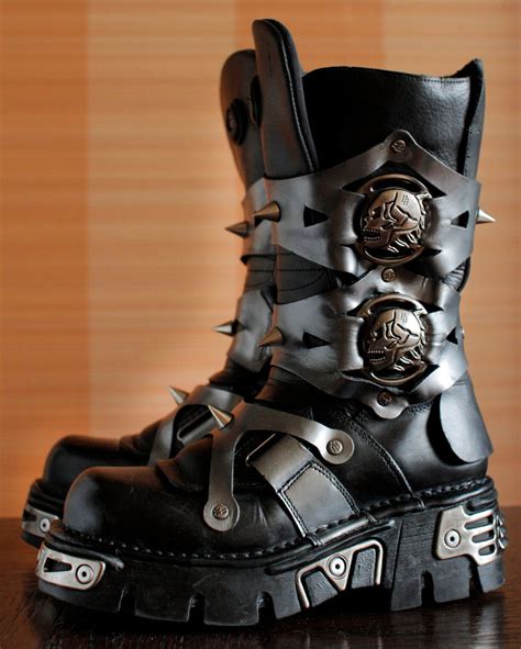 rock platform boots sukll ghost rider studs gothic scene chunky boots cosplay boots moto