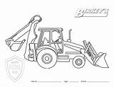Coloring Backhoe Pages Tractor Sketch Loader Combine John Deere Construction Drawing Case Equipment Printable Steer Harvester Print Kids Bobcat Truck sketch template