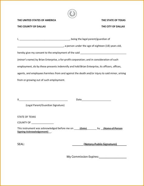 notarized document template template business format