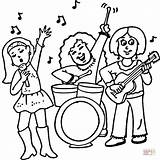 Rock Coloring Pages Band Concert Roll Printable Color Drawing Print Piano Female Kids Marching Music Star Ways Grand Getcolorings Musical sketch template