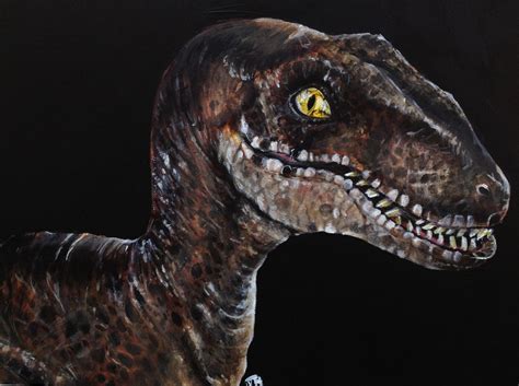 handmade fun dinosaur themed acrylic painting  artwork