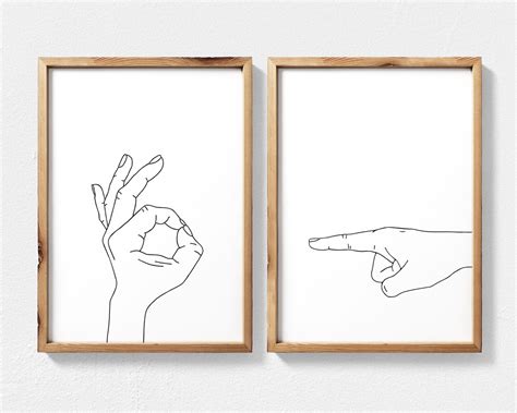 funny sex hand gestures sexy wall art above bed art set of 2 etsy