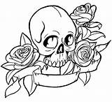 Skull Coloring Roses Pages Rose Skulls Drawings Hearts Tattoo Outline Tattoos Halloween Clipart Cliparts Drawing Dead Designs Flickr Colorings Clip sketch template