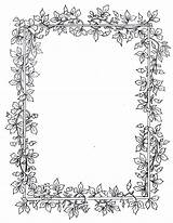 Frames Border Borders Frame Floral Flower Printable Pages Medieval Book Pattern Coloring Colouring Paper Diy Drawing Loom Weaving Vector Shadows sketch template