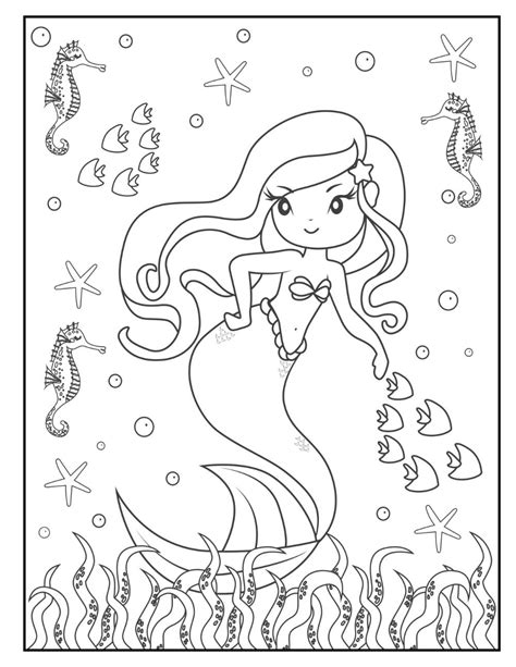 mermaid printable coloring pages
