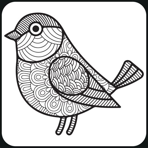 bird mandala coloring page  vector art  vecteezy