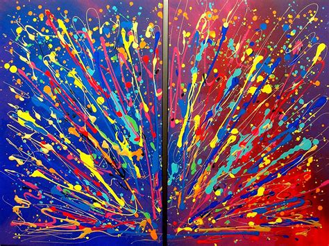 large abstract canvas wall art bright colors painting original