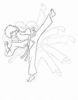 Taekwondo Coloring Pages Karate Kid Getcolorings Color sketch template