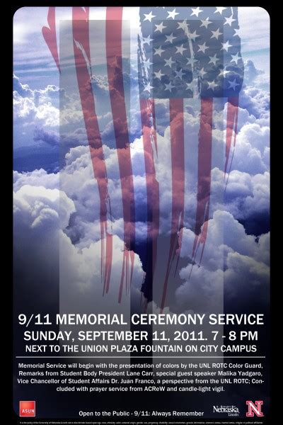 asun 9 11 memorial ceremony service next nebraska university of