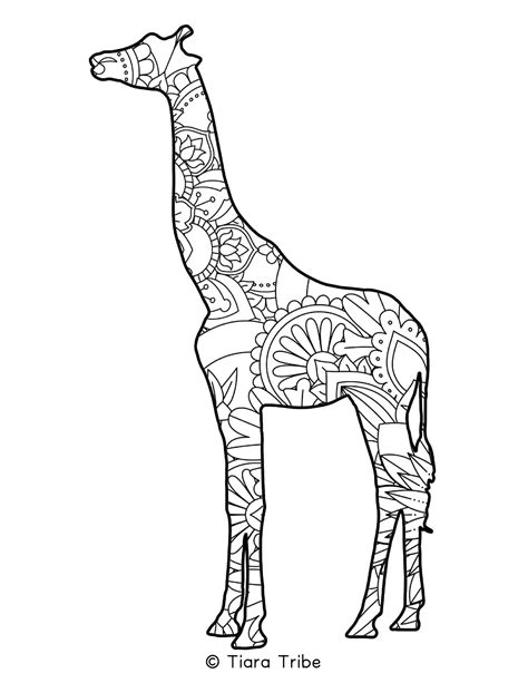 giraffe mandala coloring page   mandala coloring pages mandala