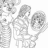 Mythology Myth Medusa Perseus Hellokids Chariot Phaeton Oedipus sketch template