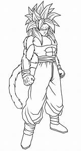 Goku Ssj4 Lineart Gt sketch template