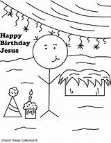 Jesus Birthday Happy Coloring Pages Sunday School Christmas Lessons Church Printable Kids Preschool Children Churchhousecollection sketch template