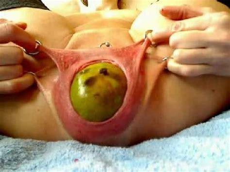 amazing girl huge fruit piercing pussy penetration rare amateur fetish video