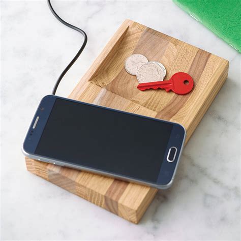 solid wood wireless phone  smart  charger  griffin  sinclair notonthehighstreetcom