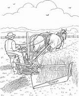 Coloring Pages Harvest Harvesting Farmer Printable Early Time Crops September Fall Horse Seasons Color Para Colorear Dibujos Colouring Farm Ausmalbild sketch template