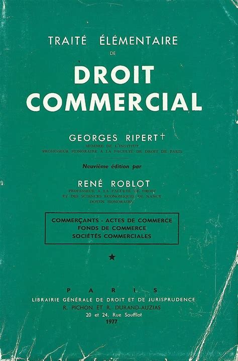 amazonfr traite elementaire de droit commercial ripert georges