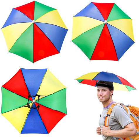 pieces rainbow umbrella hat head umbrella hat multi colour umbrella