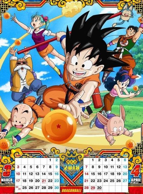 Dragon Ball Calendário Dragon Ball Dragon Anime