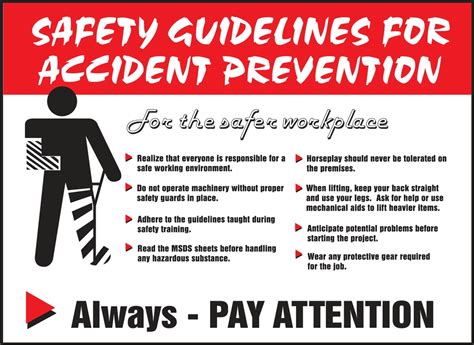 safety guidelines for accident prevention safety posters pst211