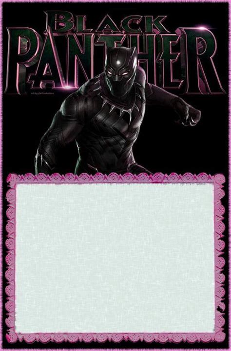 printable black panther invitation templates  images black