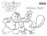 Guy Coloring Family Chicken Fight Fun sketch template