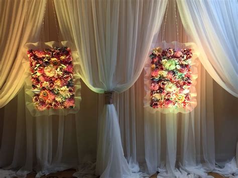 curtains  decorated  flowers  lights